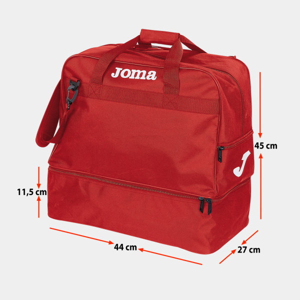 Sporttasche rot mit Schuhfach 49,5L mit Logo und Initialen